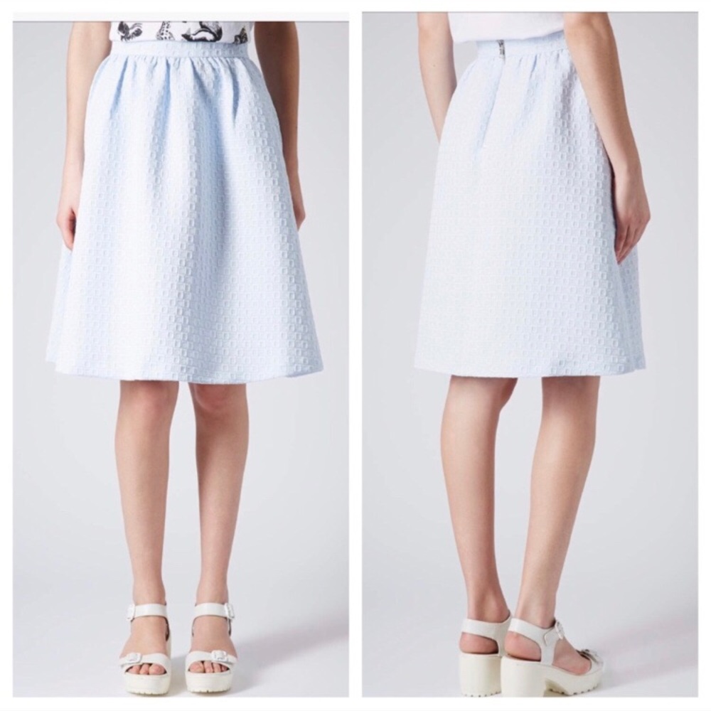 Topshop Light Blue Midi Skirt